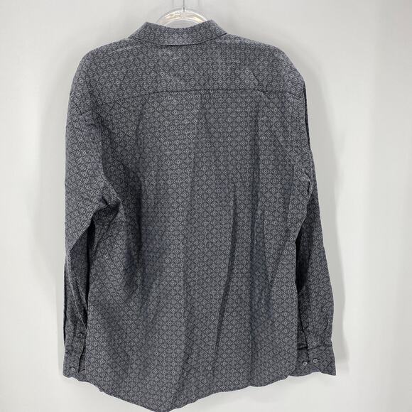 BUGATCHI Mens Button Up Long Sleeve Shirt Size XXL Cotton Micro Pattern Office - Picture 2 of 9